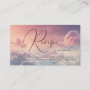 Watercolor Dreamy Cloud Nine Bridal Shower Recipe Enclosure Card