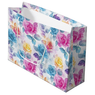 Watercolor Dreamy Rose Large Gift Bag