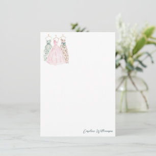 Watercolor Dress Fashion Personalised Stationery Card