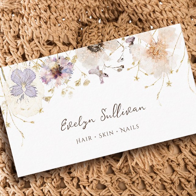 Watercolor dried flowers business card (Creator Uploaded)
