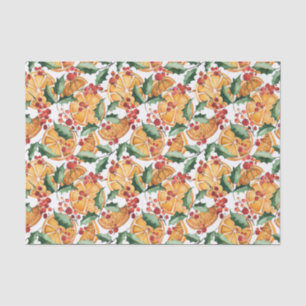 Watercolor Dried Oranges and Berries Christmas  Tissue Paper