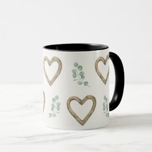 Watercolor Driftwood Heart Mug