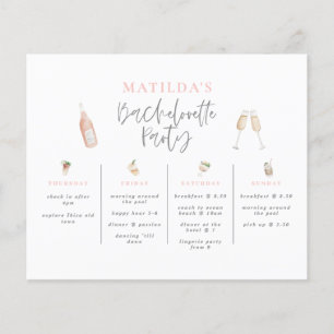 watercolor drink pink girly bachelorette itinerary