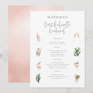 Watercolor drinks bachelorette weekend itinerary