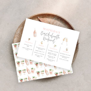 Watercolor drinks bachelorette weekend itinerary