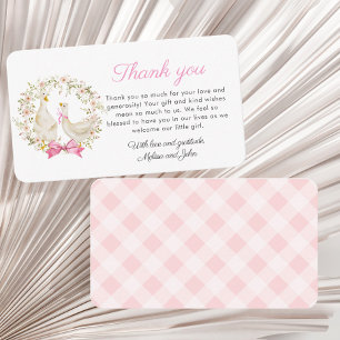 Watercolor Duck Goose Wildflower Thank You Card