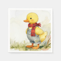 Watercolor Duck In Overalls