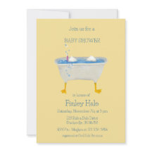 Watercolor Duck snorkelling in Bathtub baby shower