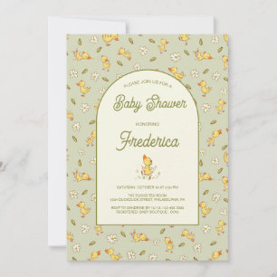 Watercolor Duckling Baby Shower Invitation