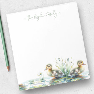 Watercolor Ducks Personalised Stationery Notepad