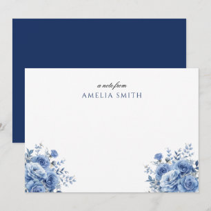 Watercolor Dusty Blue Flower Card