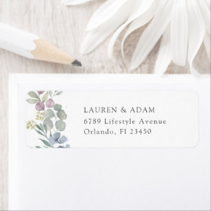 Watercolor Dusty Blue Wedding Address Label Return Address Label