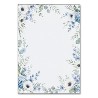 Watercolor Dusty Blue Wedding Table Number