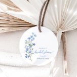 Watercolor Dusty Blue Wildflower Bridal Shower  Favour Tags<br><div class="desc">Watercolor Dusty Blue Wildflower Bridal Shower Favour Tags</div>