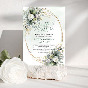 Watercolor Dusty Green Botanical We Still Do Invitation