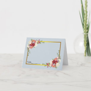 Watercolor Dusty Grey Gold Blush Peach Wedding Note Card
