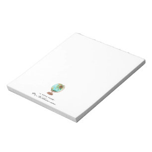 Watercolor Earth Globe   Monogram Teacher Notepad