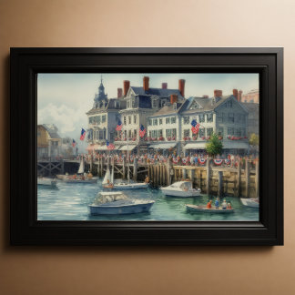 Watercolor East Coast Waterscape Poster