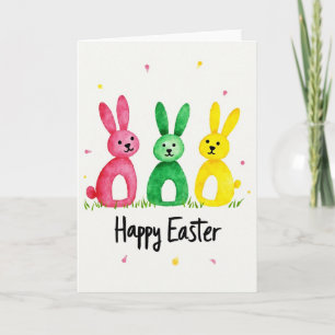 Watercolor Easter Animal Friends Card