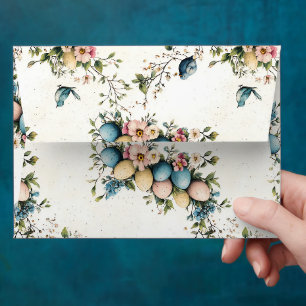 Watercolor Easter Birds & Eggs Envelope