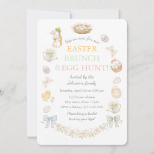 Watercolor Easter Brunch and Egg Hunt Invitation