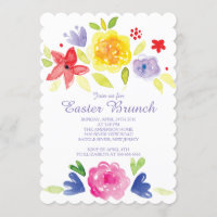 Watercolor Easter Brunch Dinner Party Invitation