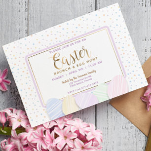 Watercolor Easter Brunch & Egg Hunt Invitation 