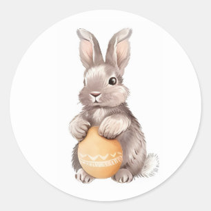 Watercolor Easter Bunny Classic Round Sticker