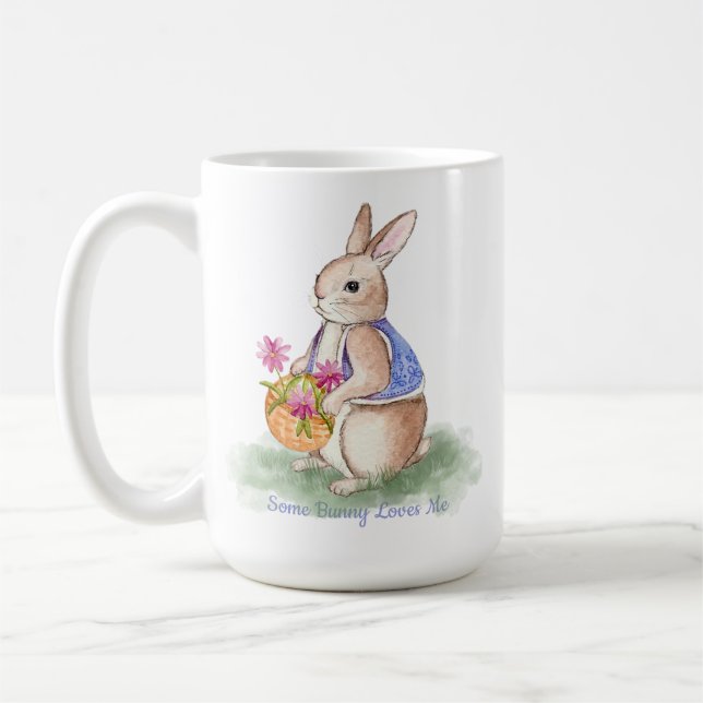 Watercolor Easter Bunny Coffee Mug (Left)