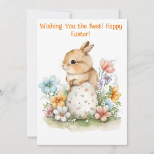 Watercolor Easter Bunny Greeting Card