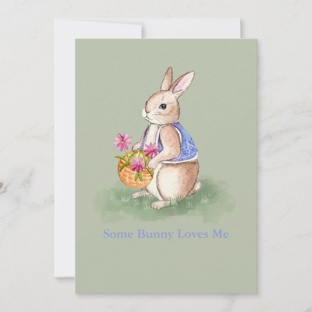 Watercolor Easter Bunny Invitation (Front)
