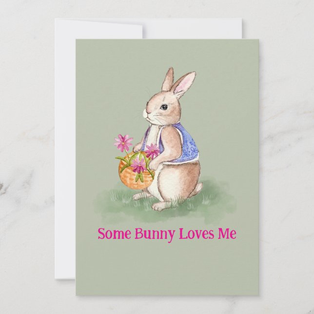Watercolor Easter Bunny Invitation (Front)