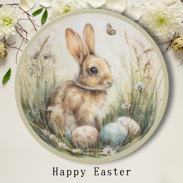 Watercolor Easter Bunny Meadow Spring Illustration (Creator Uploaded)