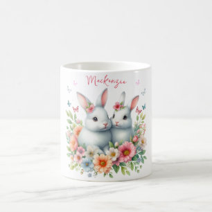 Watercolor Easter Bunny Personalised Coffee Mug