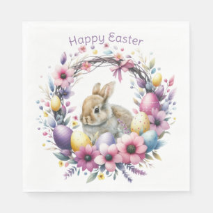 Watercolor Easter Bunny Personalised Napkin