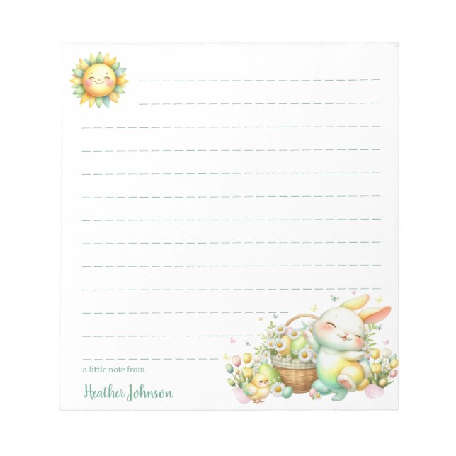 Watercolor Easter Bunny Personalised Notepad (Front)