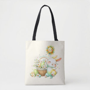 Watercolor Easter Bunny Personalised Tote Bag
