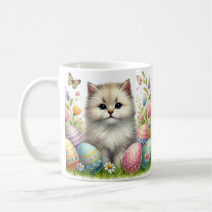 Watercolor Easter Cat Mug – Pastel Spring Design