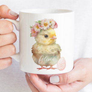 Watercolor Easter Chick and Egg Easter Mug