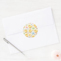 Watercolor Easter Chick & Egg Party Favour Sticker