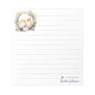 Watercolor Easter Chick Personalised Notepad