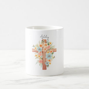 Watercolor Easter Cross Personalised Coffee Mug