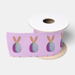 Watercolor Easter Egg Bunny Satin Ribbon