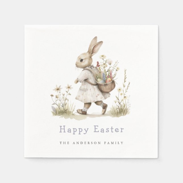 Watercolor Easter Egg Hunt Napkin (Front)