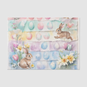Watercolor Easter Eggs and Rabbits  Tissue Paper