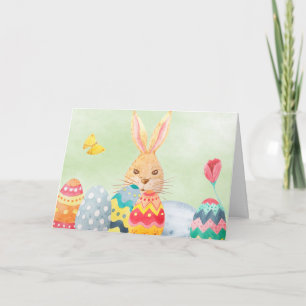 Watercolor Easter Eggs Greeting Card