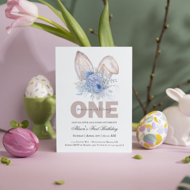 Watercolor Easter First Birthday Invitation (Creator Uploaded)