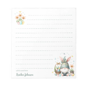 Watercolor Easter Gnome Personalised Notepad