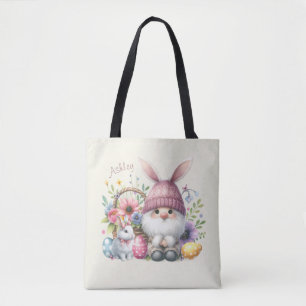 Watercolor Easter Gnome Personalised Tote Bag