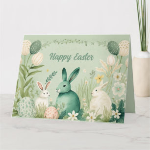 Watercolor Easter illustration card